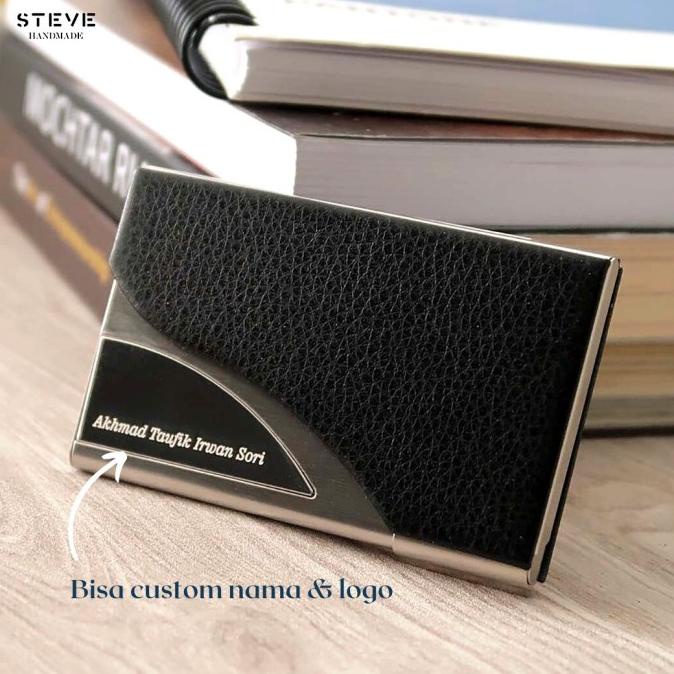 

BARU! Tempat Kartu Nama PU Leather + Stainless Steel Card Holder CH0027