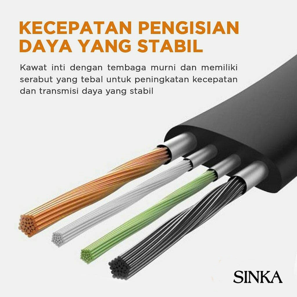 Kabel Data Fast Charging Merk SINKA Kualitas Premium