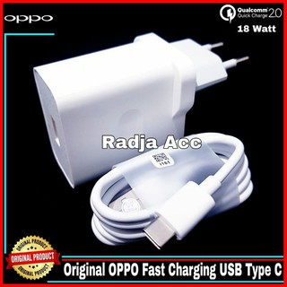 Charger oppo Reno4 F A33 A53 Original 100% Fast Charging18 Watt USB C