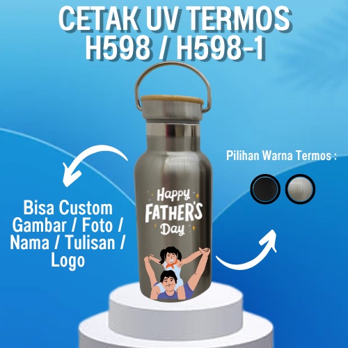 CUSTOM [ NAMA / LOGO ] H598 / H598-1 Termos Tutup Bambu MINI 350 ML / LASER GRAFIR / UV PRINT / PROMOSI SOUVENIR HAMPERS