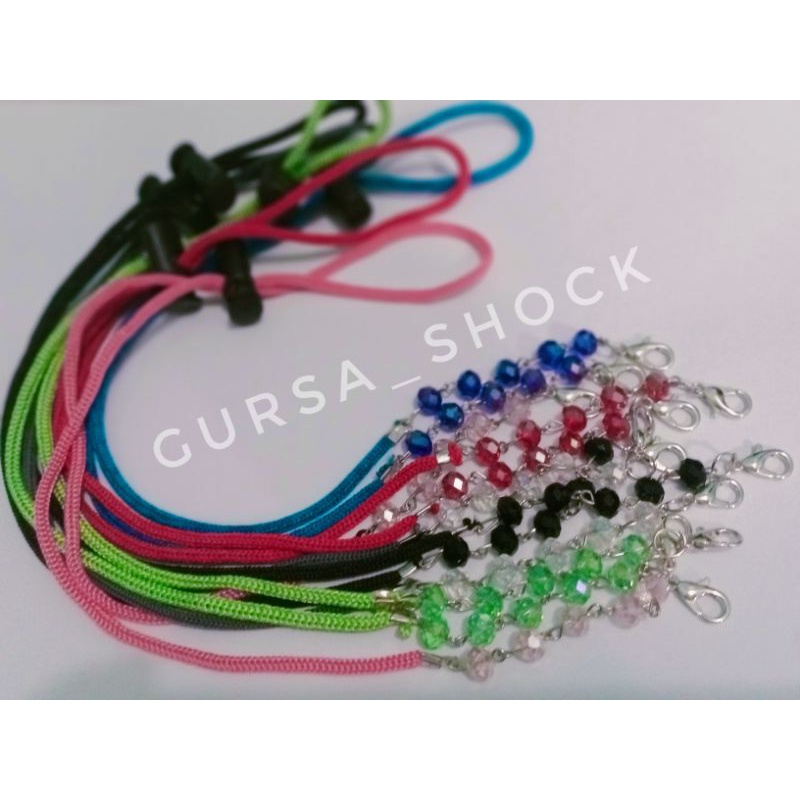 strap masker mutiara polos warna/konektor masker/gantungan masker mutiara