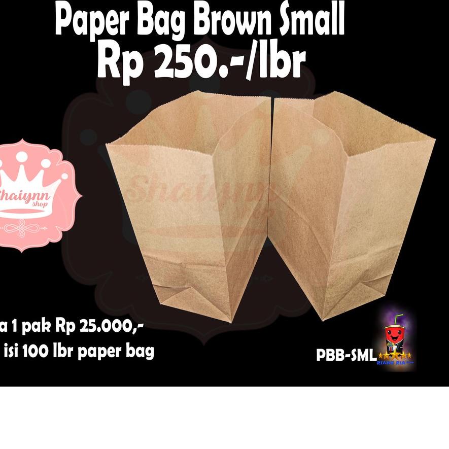 

Serbuuu ✧ @100 PCS PERPAK KANTONG PLASTIK KERTAS ROTI SMALL- PAPPER BAG COKLAT POLOS^