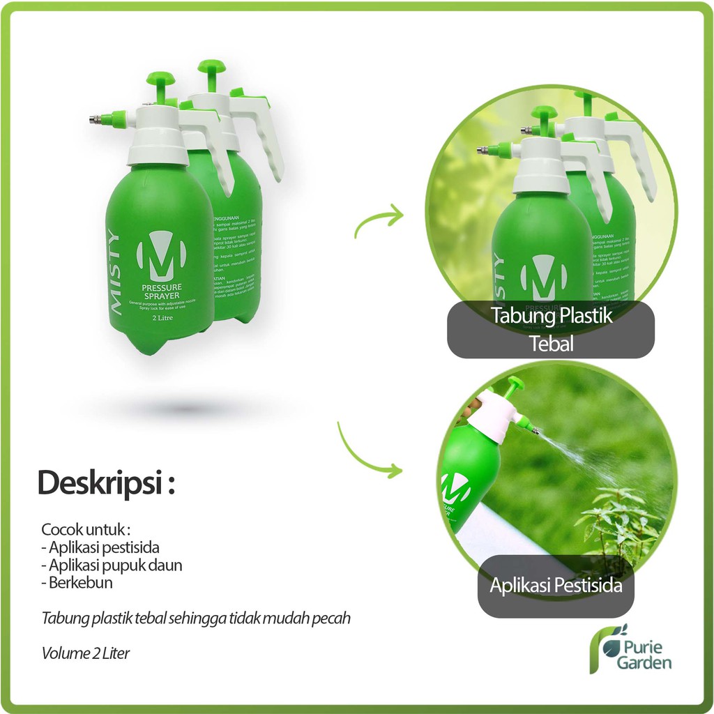 Semprotan Sprayer Misty 2 Liter Jet Pum Preassure Tanaman Hama Mandi Burung Desinfektan PG KDR