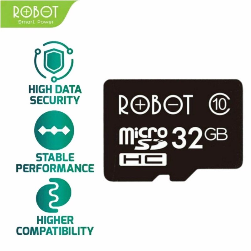 MEMORI MicroSD ROBOT Storage 32GB Class 10 Micro SD TF Card with - Garansi Resmi 1 Tahun By Robot