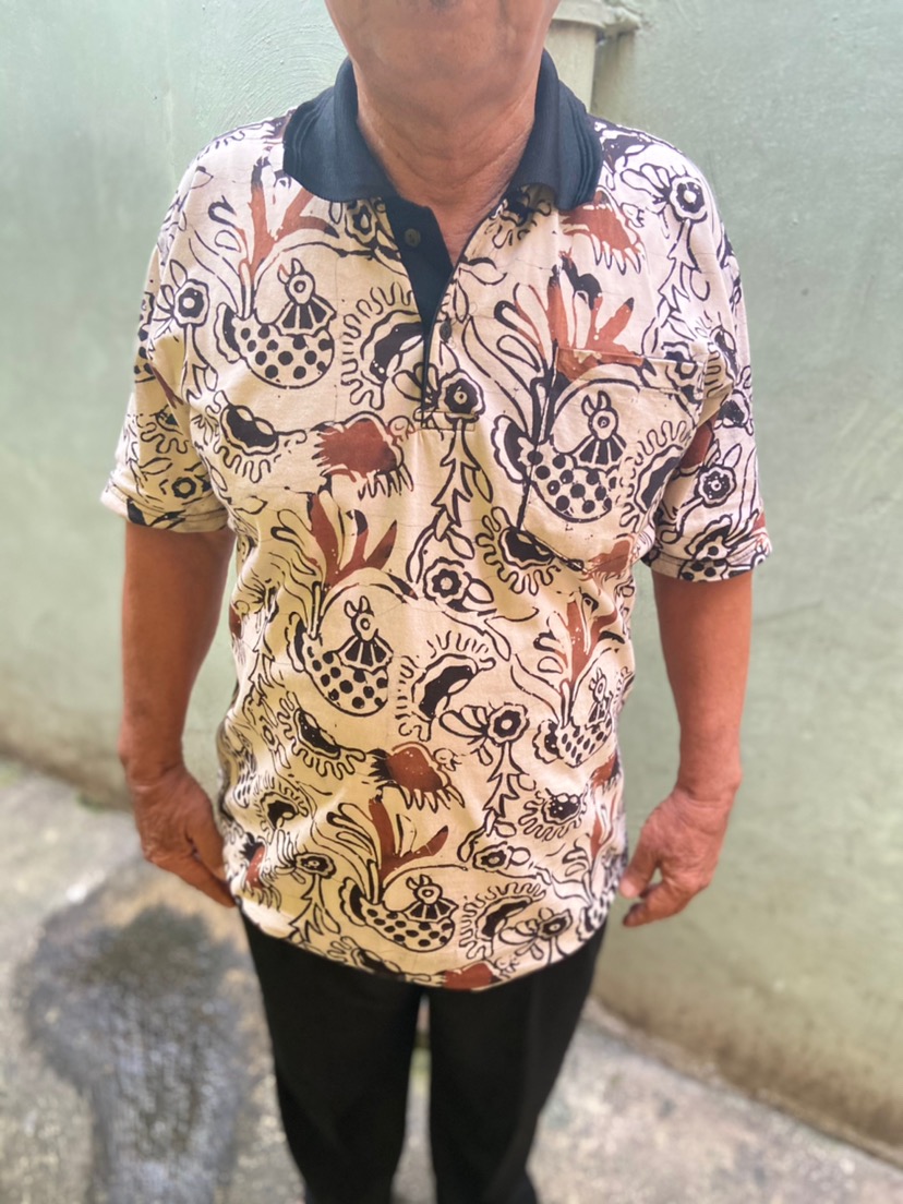 Kaos Batik Pria Cap Batangan Catton Hd 30s - Kerah Dan Saku - Khas Canting - Premium