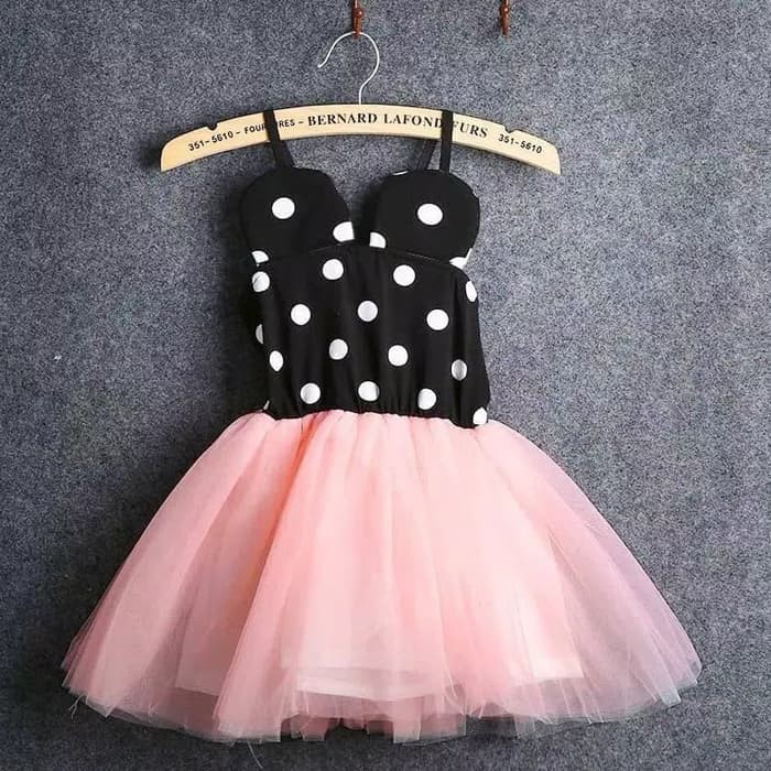 TBI Fashion Import Dress Princess Polkadot Anak Cute Rok Tutu Skirt Lace