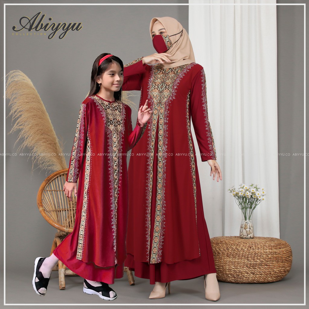 Abiyyuco TA8015A | Gamis Abaya Turkey Anak (Bonus Masker) / Gamis Abaya Turki Anak / Bisa Dipesan Couple dengan abaya Ibunya, ready untuk anak usia 4 sampai 13 tahun, Bahan Jersey dan Ceruty, ready 8 warna