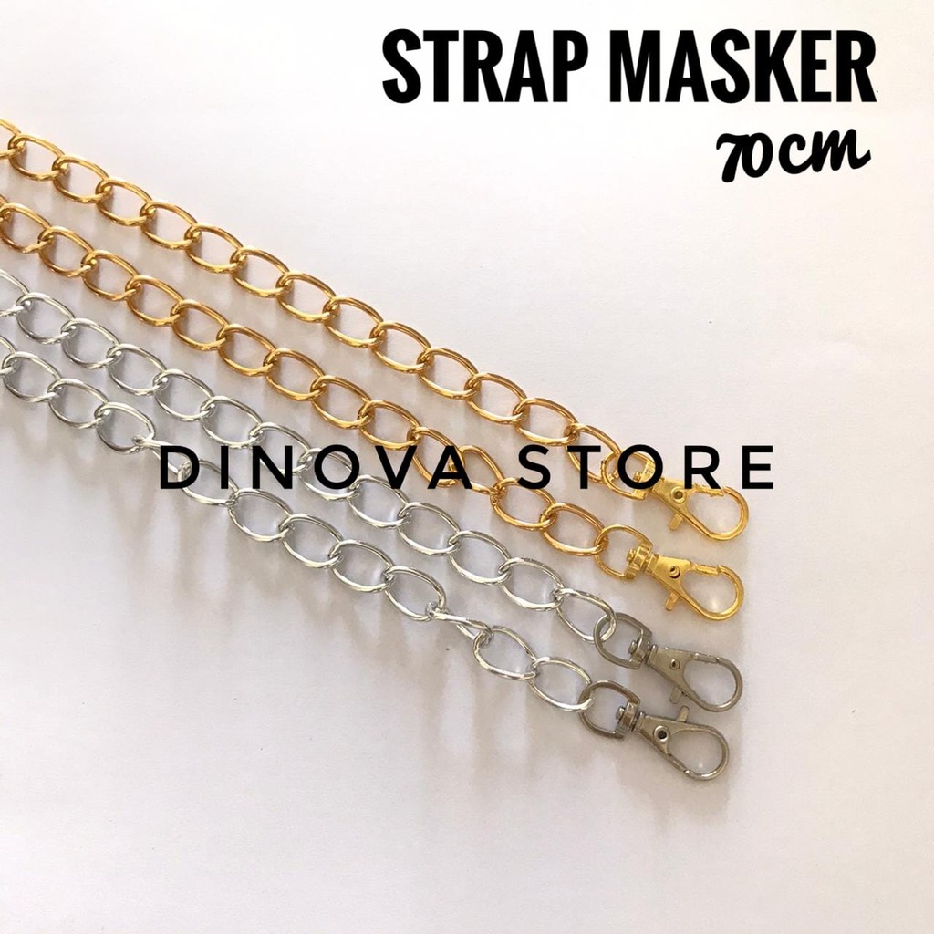 strap masker RANTAI JUMBO GOLD DAN SILVER/tali kalung masker rantai besar