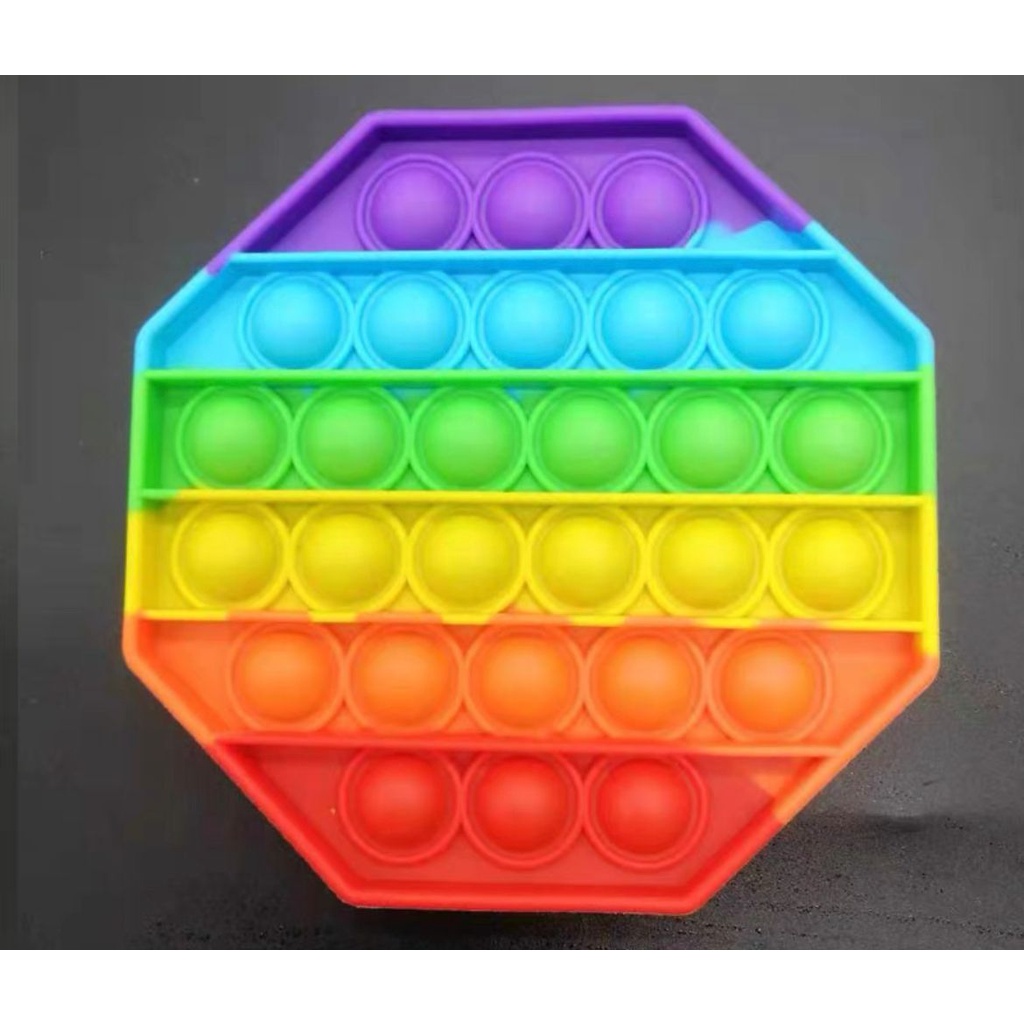 COD New Fidget Push Pop Its Mainan Anak Toys Bubble Kids Mainan Popit Murah Rainbow Pop it PASTEL-Bersegi delapan