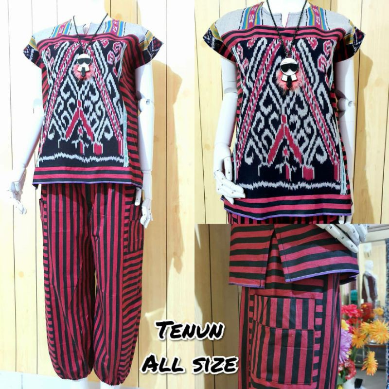 stelan tenun lurik kombinasi