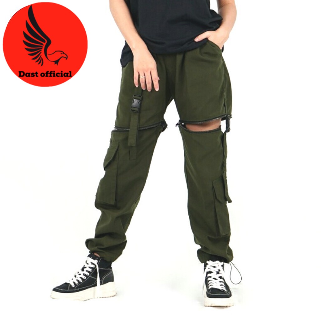 JUSTINE Celana Cargo Panjang Pendek Celana Wanita Streetwear