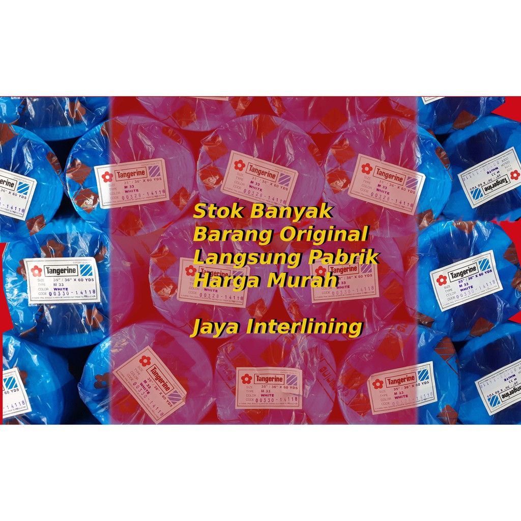 Kain Keras Interlining M33 Tangerine Stapleks grosir