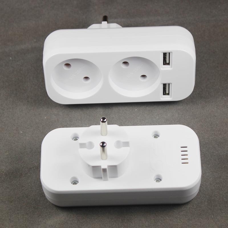 Wallpad Stop Kontak Listrik 2 EU Plug + 2 USB Port - CX89 - White