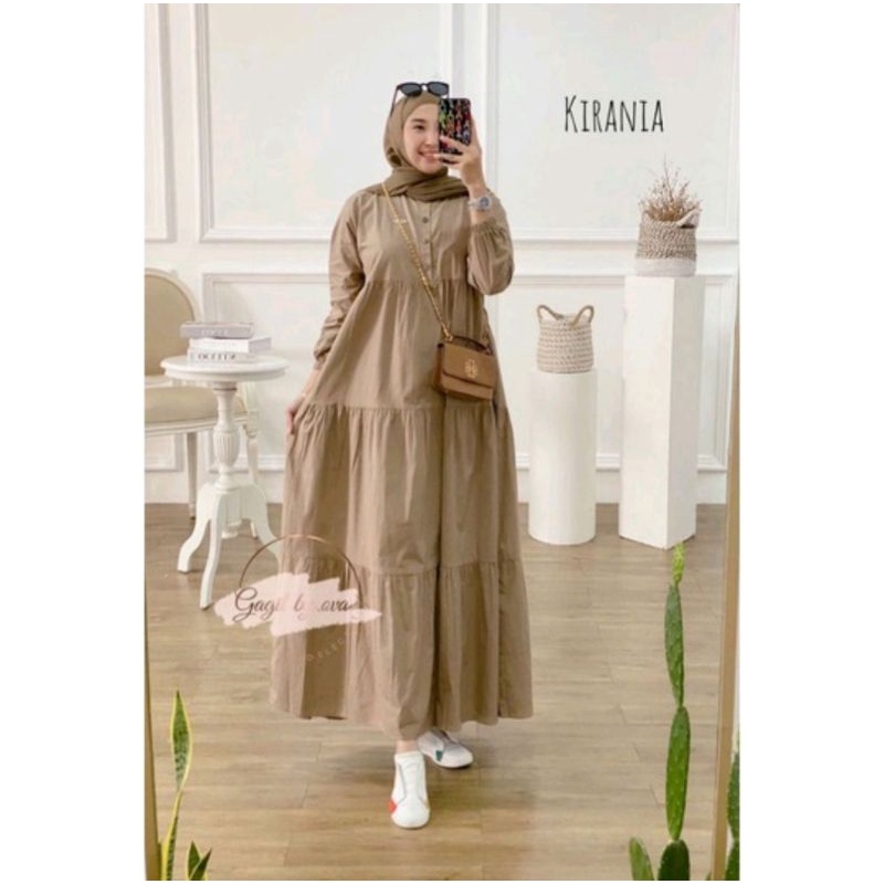 KIRANIA MIDI dres rayon super premium/DRES MUSLIM SIMPLE/WANITA MUSLIMAH S,M,L,XL,XXL