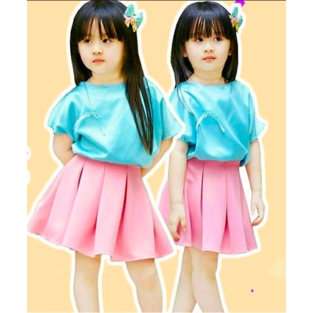 Rok bubble skirt anak perempuan usia 2-7 tahun bahan scuba nablfashion