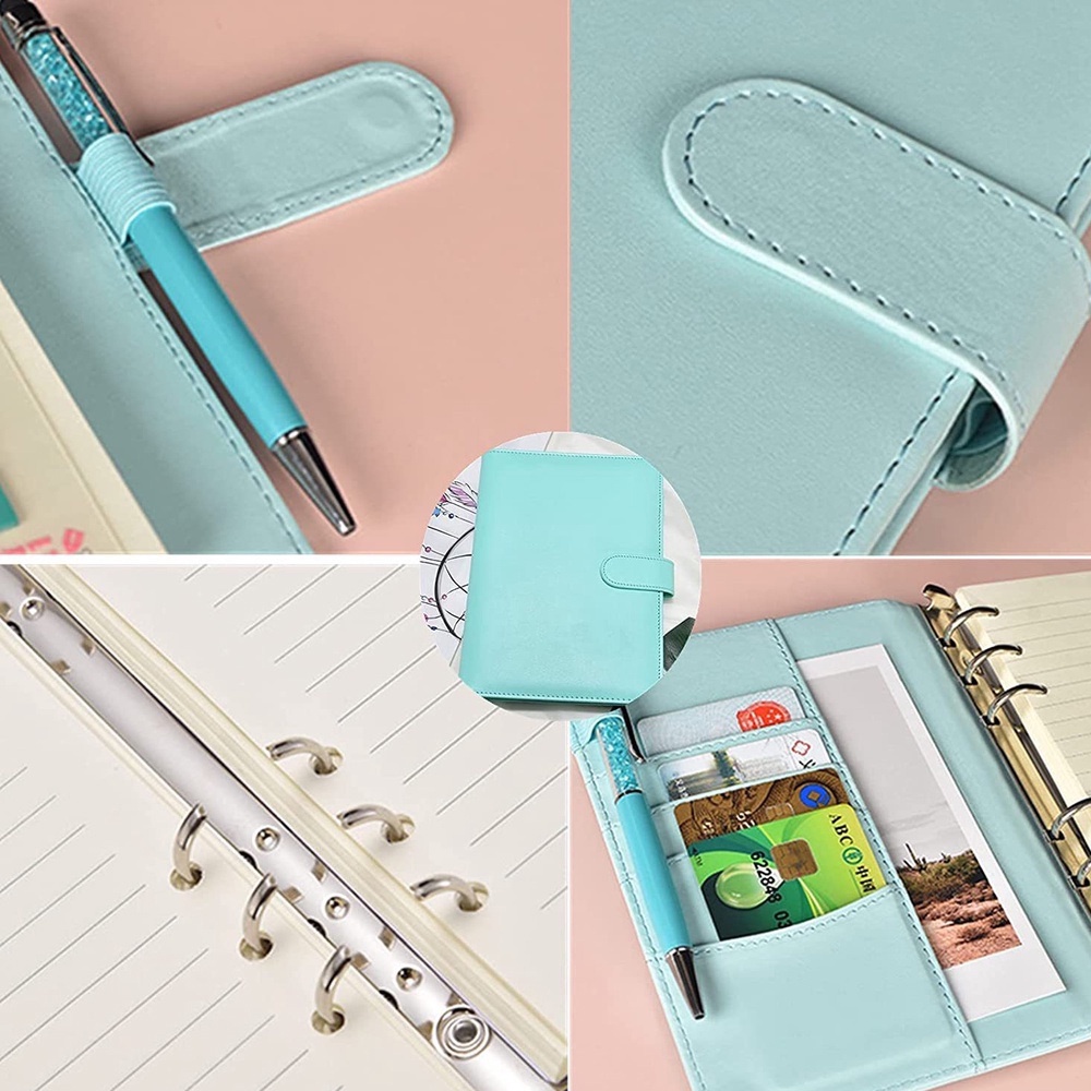 Binder Polos Buku Catatan Lucu A6 Notebook Binder Photocard Keuangan Zipper Storage Bag Loose Leaf Macaron Journal