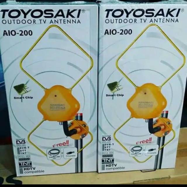 Antena TV Digital Toyosaki AIO 200 + Adaptor / Antena Indoor Outdoor