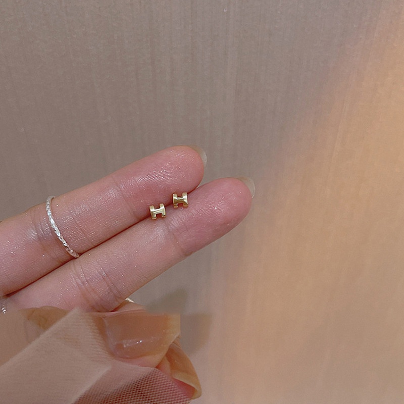 Anting Stud Bahan Logam S925 Warna Permen Gaya Korea Untuk Wanita
