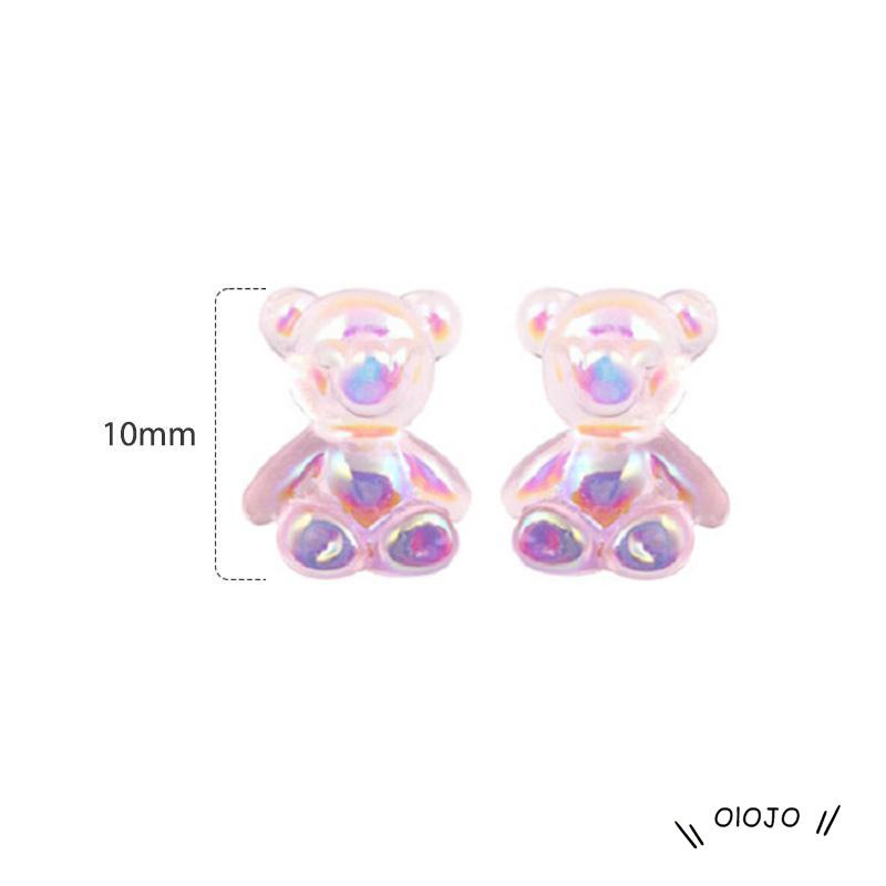 【COD】Anting Tusuk Bentuk Beruang Mini Bahan Akrilik Warna-Warni Untuk Wanita