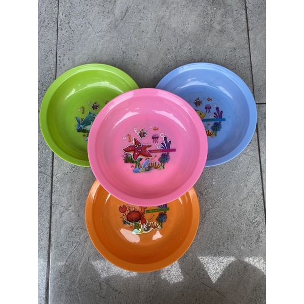 Piring Plastik Motif / Piring Plastik Warna / Piring Makan Motif / Piring Makan Karakter Size 20cm
