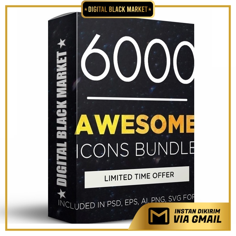 6000 Flat Icons Big Bundle - Vector Designs
