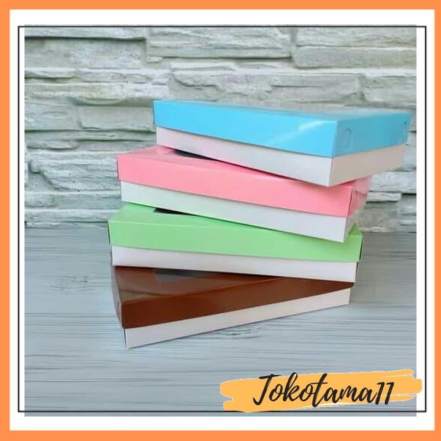 

WV. DUS KUE PERSEGI PANJANG WARNA PASTEL PER 10 PCS / CAKE BOX / SB261255 - Merah Muda