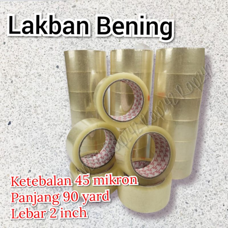 

Lakban Bening 2 inch 90 Yard 45 Mikron Isolasi OPP Tape Murah Rap242