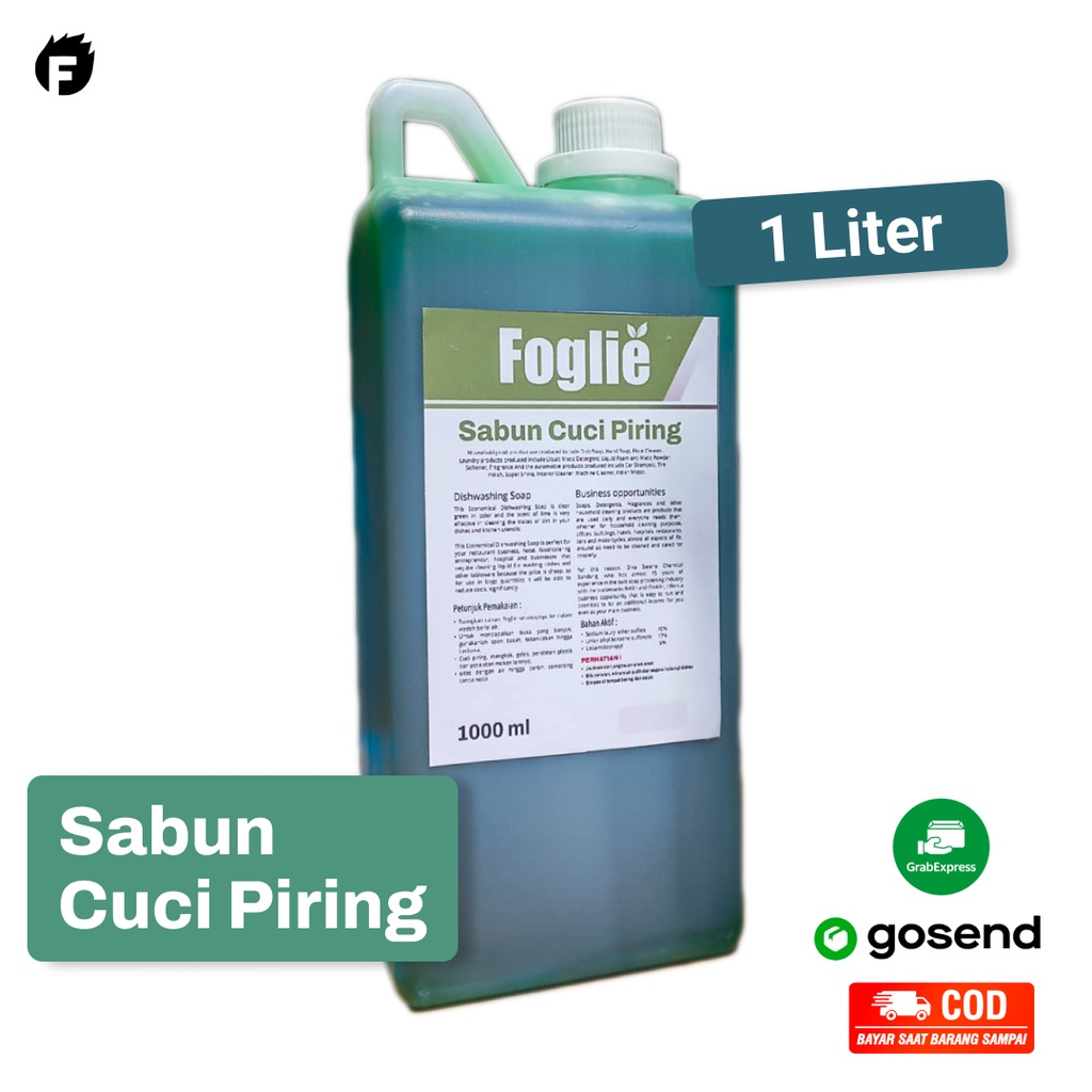 FOGLIE Sabun Cuci Piring Jeruk Nipis 1 Liter | Pencuci Piring Bandung