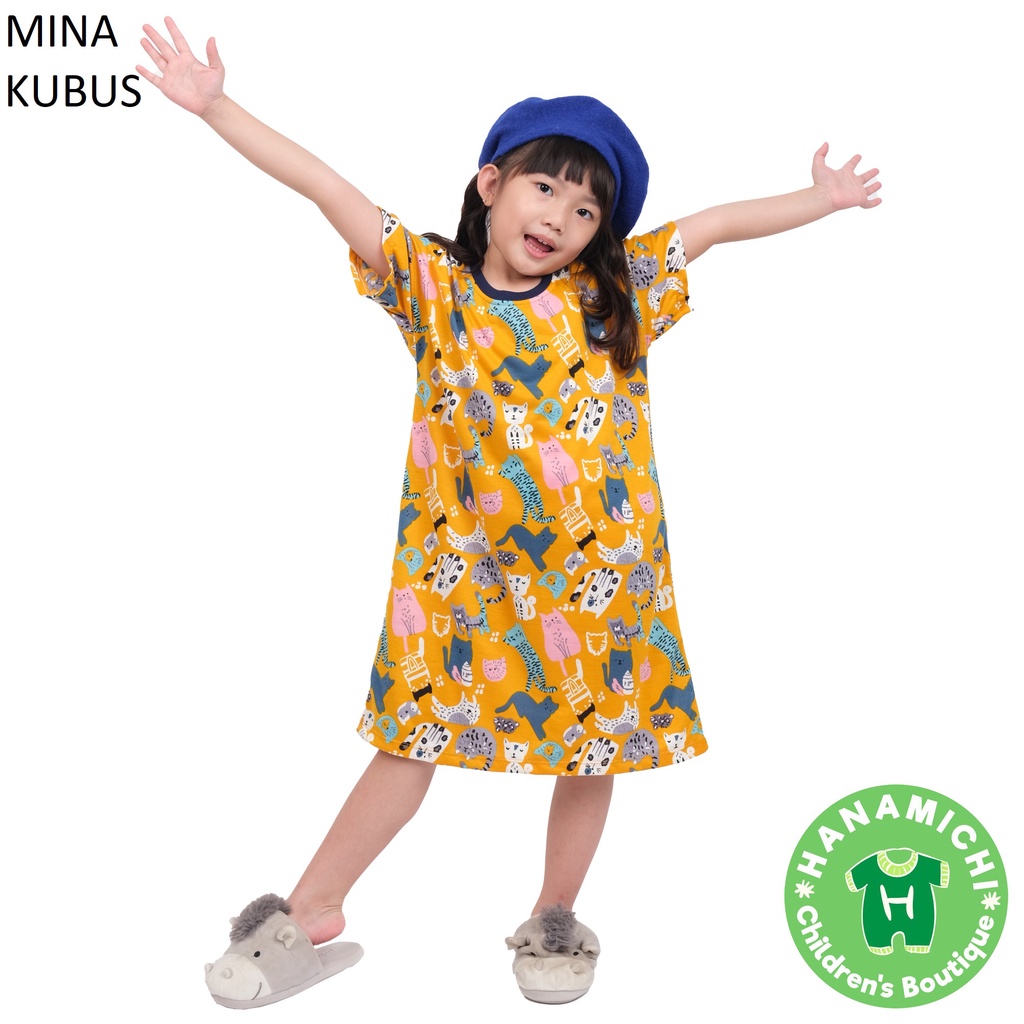 Hanamichi MINA Dress Anak Lengan Pendek Motif Print