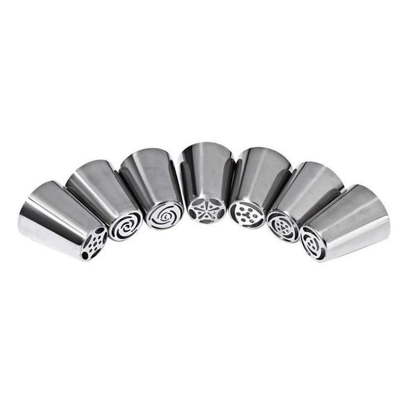 14pcs / Set Alat Nozzle Icing Piping Bentuk Tulip Rusia Bahan Stainless Steel Untuk Dekorasi Kue