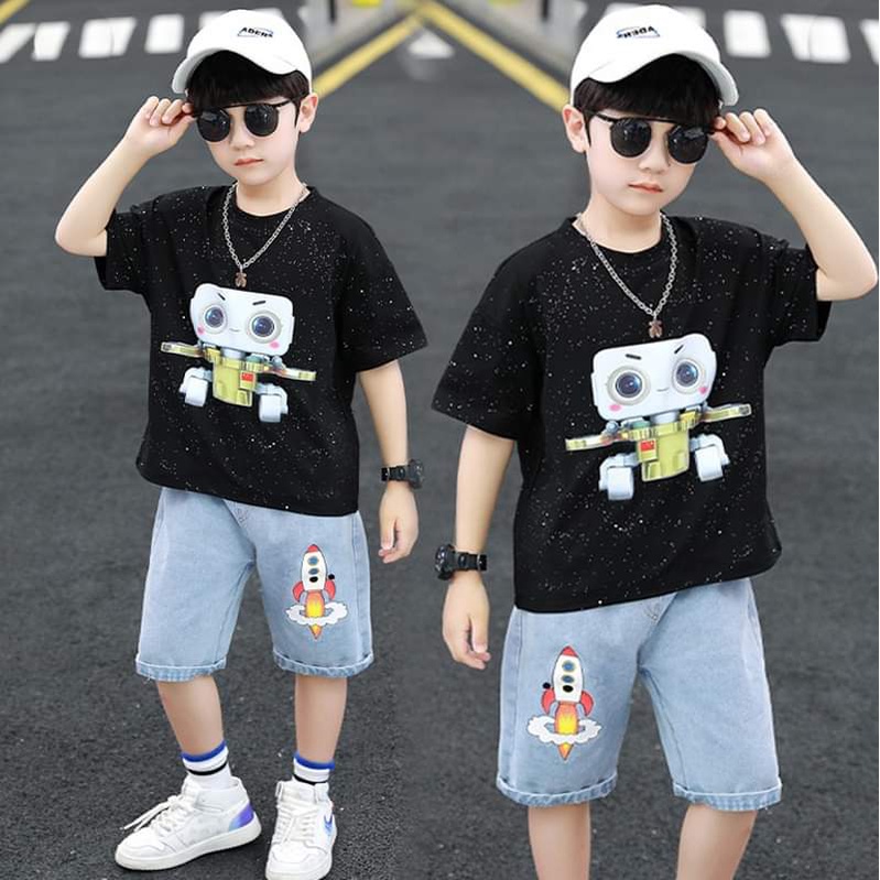 Baju Setelan Anak Laki Laki Robotic BLACK