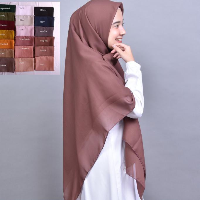 Terbaru 4.4 Bella Square Jumbo Syari 140 x 140 cm Hijab Segi Empat Syar'i Kerudung Jilbab Murah