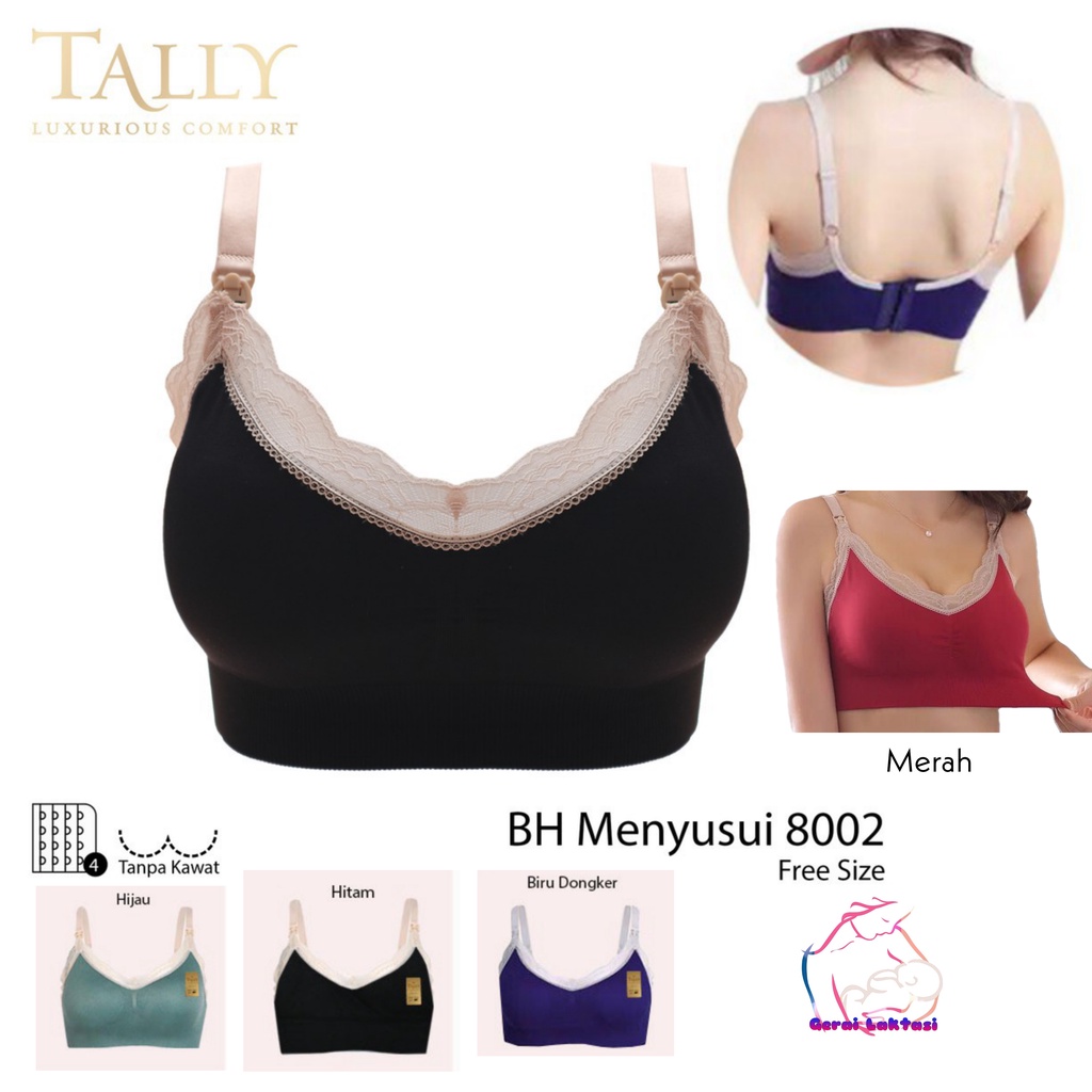 Tally 8002 Bh Menyusui Bra Nursing Maternity Busa Tanpa Kawat