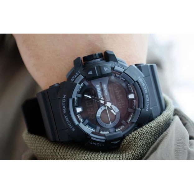 Jam Tangan Pria Original Skmei Casio Led Sporty Anti Air Gaul Keren - Merah