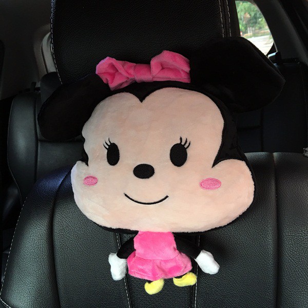 Bantal Sandaran Jok Mobil Kepala Leher Headrest Car Set DISNEY MICKEY MINNIE MOUSE Full Body Lucu