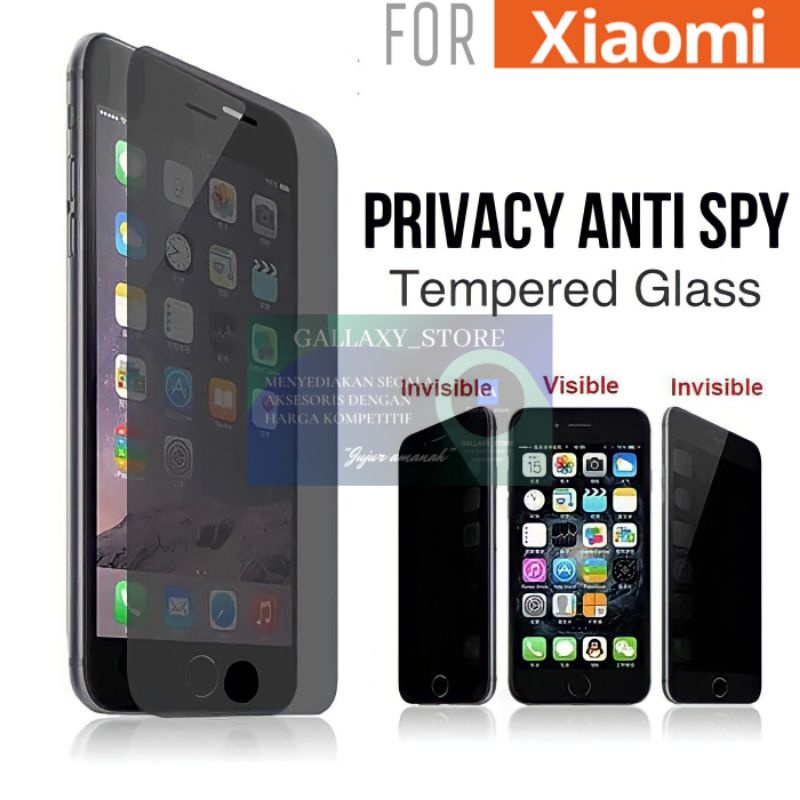 XIAOMI REDMI ANTI SPY / TEMPERED GLASS / SCREEN GUARD/ TG / PELINDUNG LAYAR REDMI 7A/9A/9C/9T/note7/note7pro/note8pro/note9/note9pro/note10/note10pro/note5A/4X/note8/6,6A/4A redmi 10a 10 5g a1 m5s poco x5 pro 12c note 12 PRO+ a2 f5