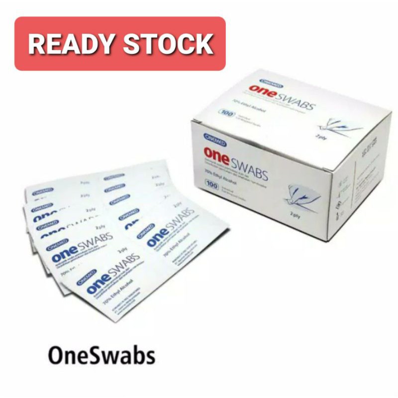 100 LEMBAR TISSUE ALKOHOL SWABS ONEMED