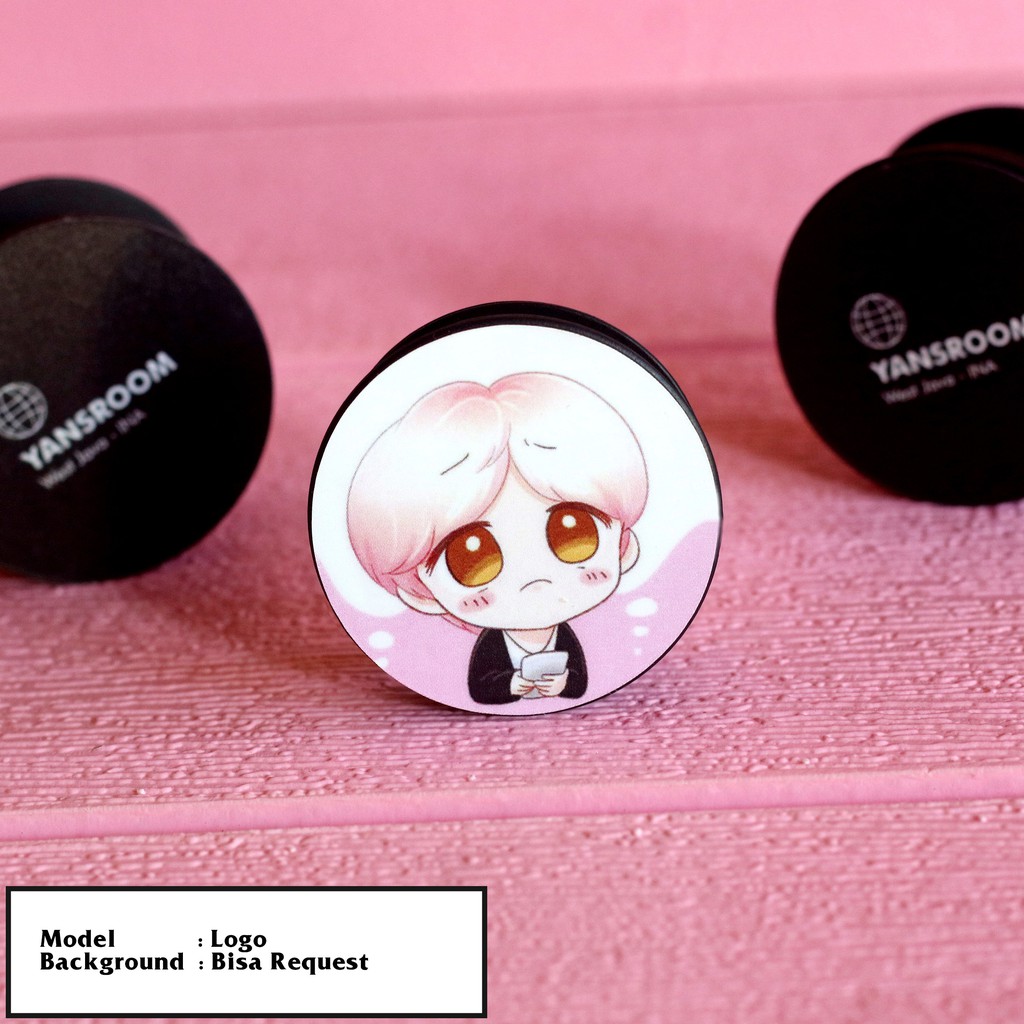 [Bisa COD] Pop Socket Custom Bebas Gambar Anti Air Popsocket Holder