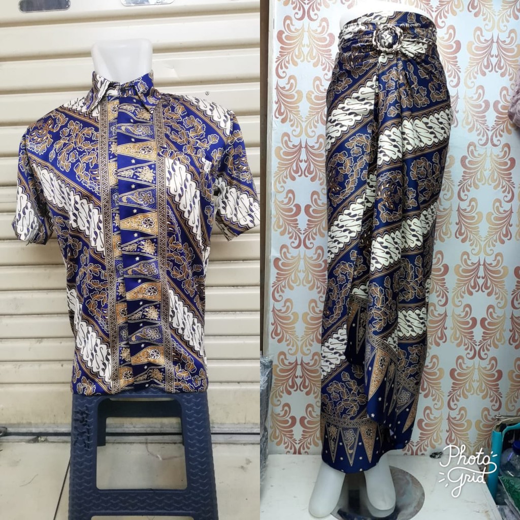 Couple Rok Lilit Dan Kemeja Batik