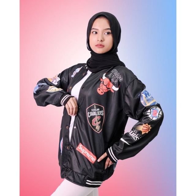 varsity Everyone MLB &amp; NBA Jacket Baseball Pria Wanita Size L XL