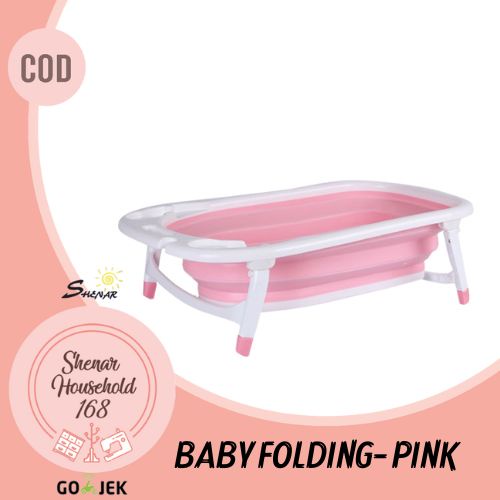 SHENAR , BAK MANDI BAYI LIPAT SERBAGUNA ELASTIS BABY FOLDING BATHTUB PERALATAN MANDI BAYI SERBAGUNA HEMAT TEMPAT PLASTIK