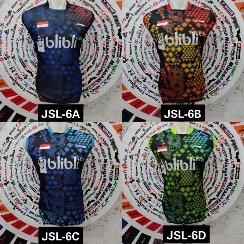 Singlet jersey badminton atasan olahraga tanpa lengan bulu tangkis baju jersey tanpa lengan badminto