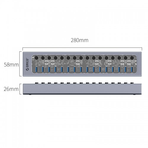 ORICO AT2U3-16AB 16 Port USB Hub With Individual Switches