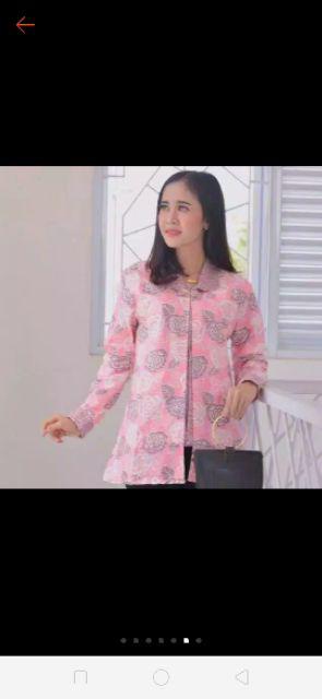 Terlarisss Batik Ayodha Atasan Wanita Warna Pastel Seragam Batik Wanita Motif Bunga Terbaru