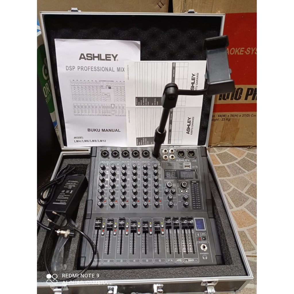 MIXER AUDIO ASHLEY LM6 - 6 CHANNEL LM 6 ORIGINAL ASHLEY LM6 FREE HARDCASE + TONGSIS