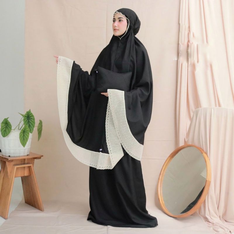 JENNABIA - Mukena Dewasa Polos Katun Premium Jumbo Murah