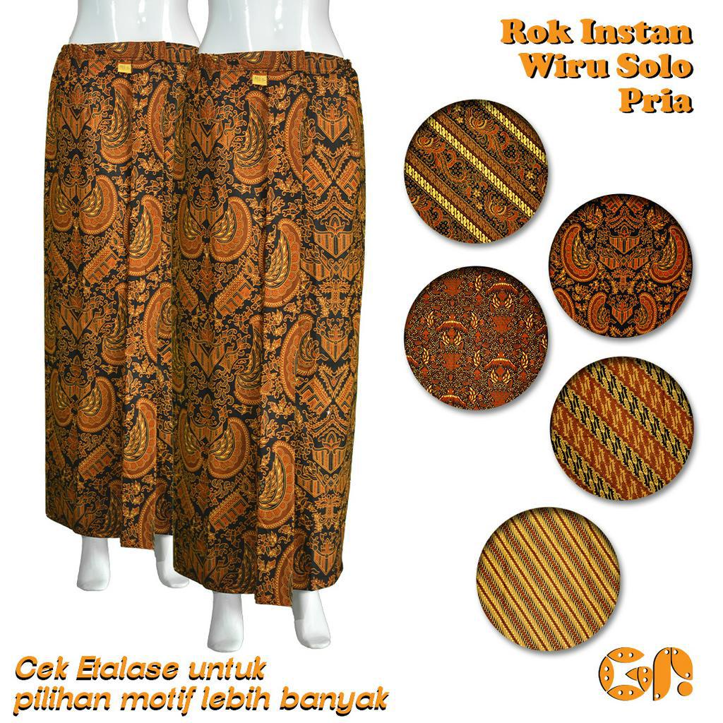 Rok Jarik Instan Wiru Solo Pria Dewasa Rok Instan Pakaian Adat Jawa Batik Motif lereng