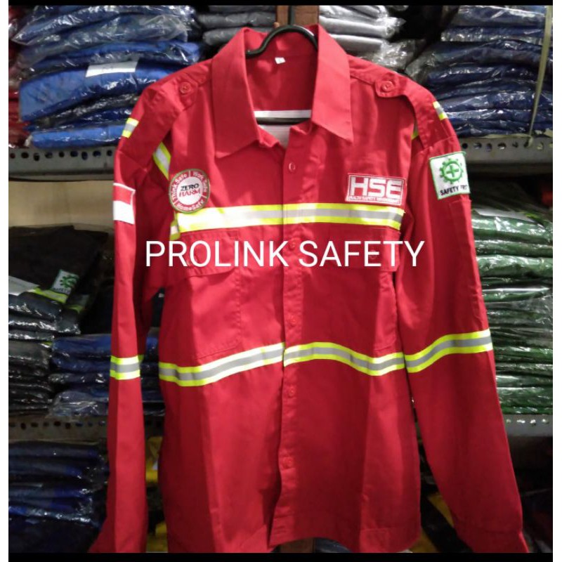 SERAGAM SAFETY MERAH HSE SCOTLIGHT 2.5CM FREE LOGO SEPERTI FOTO