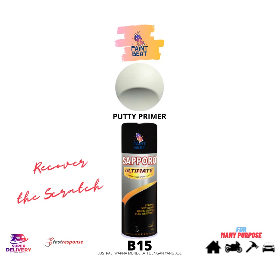 Sapporo Ultimate B15 / Putty Primer ( Dempul Baret ) / Primer Series / Cat Semprot Sapporo Ultimate 