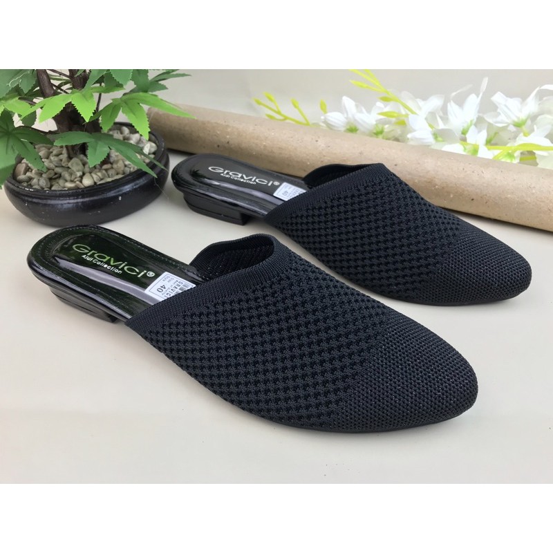 GRAVICI - Sandal Flat Rajut Import Wanita Elegan NR-06